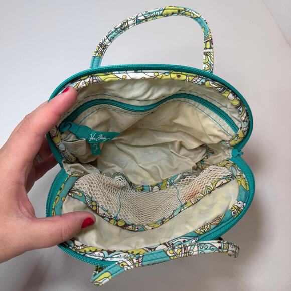 Vera Bradley Peacock Paisley Print Makeup Bag with Handles PVC Lined - Picture 4 of 8